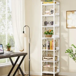 78.7” Tall Narrow Bookshelf, Slim Display Shelf for Home Office & Small Areas