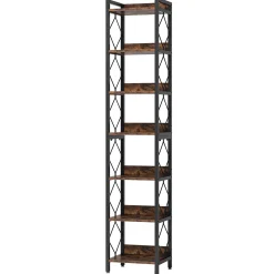 78.7” Tall Narrow Bookshelf, Slim Display Shelf for Home Office & Small Areas