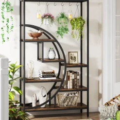 70.9" Tall Plant Stand, 7 Tier Flower Pots Display Rack with 6 Hooks
