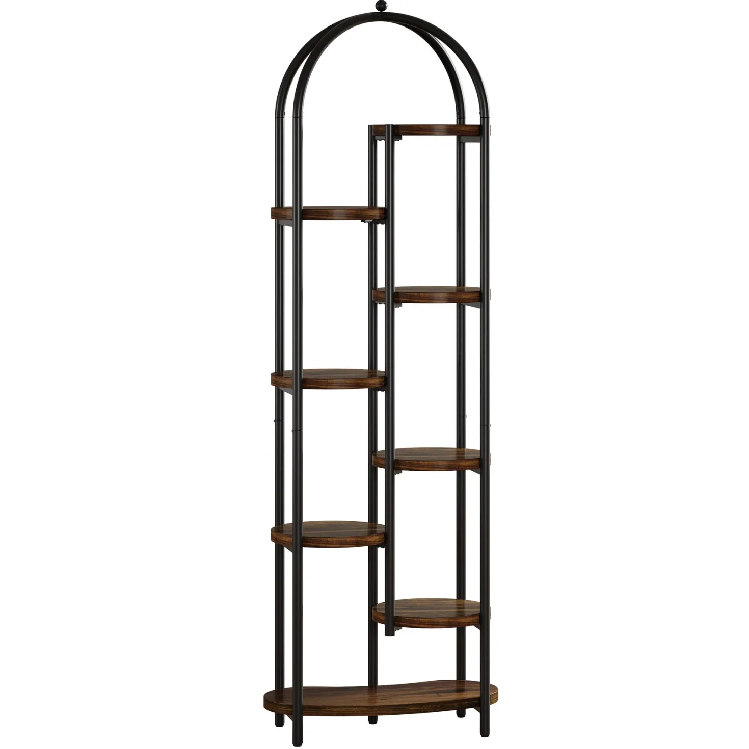 70" Tall Plant Stand Indoor, 8-Tier Arched Plant Shelf Corner Display Rack with Metal Frame