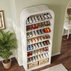 74” Tall Shoe Rack, 8-Tier Freestanding Shoe Cabinet Organizer for Entryway
