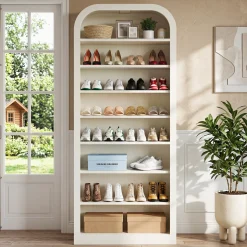 74” Tall Shoe Rack, 8-Tier Freestanding Shoe Cabinet Organizer for Entryway