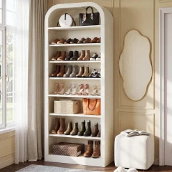 74” Tall Shoe Rack, 8-Tier Freestanding Shoe Cabinet Organizer for Entryway