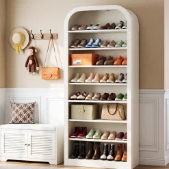 74” Tall Shoe Rack, 8-Tier Freestanding Shoe Cabinet Organizer for Entryway