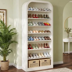 74” Tall Shoe Rack, 8-Tier Freestanding Shoe Cabinet Organizer for Entryway