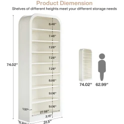 74” Tall Shoe Rack, 8-Tier Freestanding Shoe Cabinet Organizer for Entryway