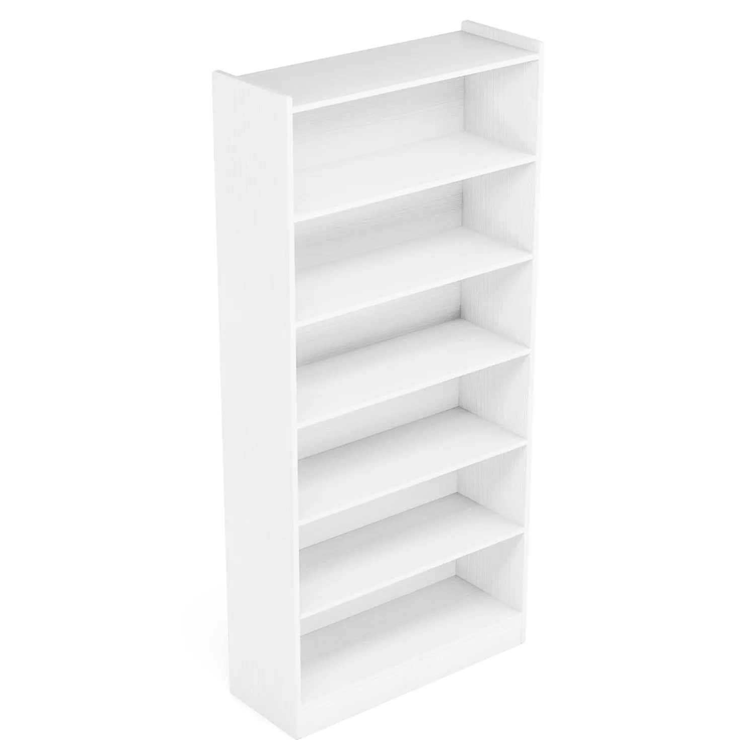 72" Tall Wood Bookcase, 5-Tier Bookshelf Open Shelves