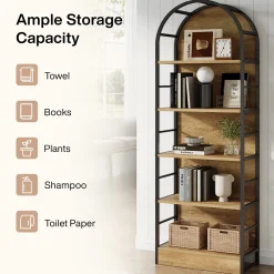 5 Tier Arched Bookcase, 70.8