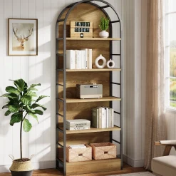 5 Tier Arched Bookcase, 70.8