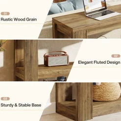 41.3" 3-Tier Farmhouse Console Table, Narrow Entryway Sofa Table with Storage Shelves for Hallway, Living Room, or Foyer