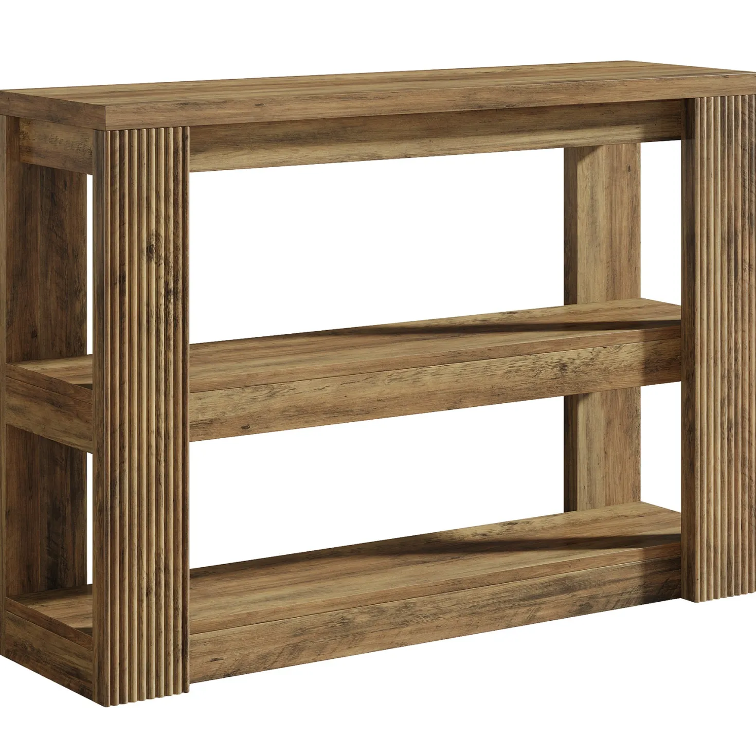 41.3" 3-Tier Farmhouse Console Table, Narrow Entryway Sofa Table with Storage Shelves for Hallway, Living Room, or Foyer