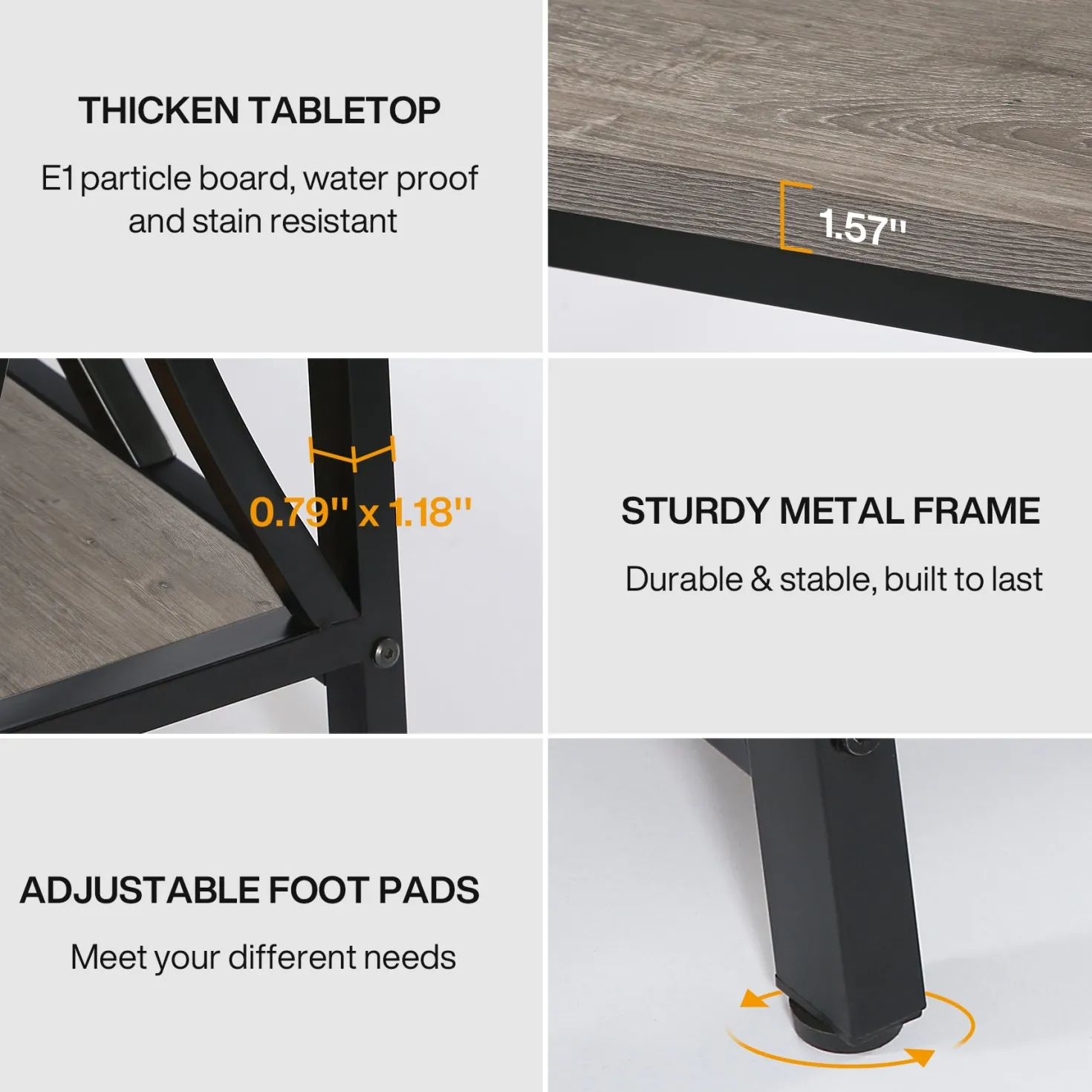 70.9" 2-Tier Industrial Console Table, Sofa Table with Shelves for Living Room or Entryway