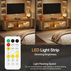 70.9" TV Stand, Entertainment Center with LED Light Strip for 65/70/75/80" TVs