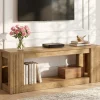 63" TV Stand, Entertainment Center with Open Storage Shelves for TVs Up to 75"