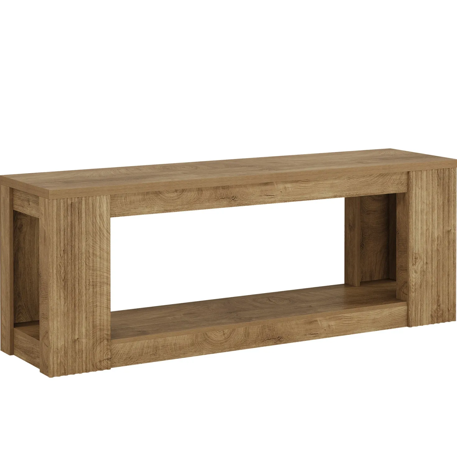 63" TV Stand, Entertainment Center with Open Storage Shelves for TVs Up to 75"
