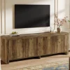 63" TV Stand, Entertainment Center with Storage Cabinet for TVs Up to 70"
