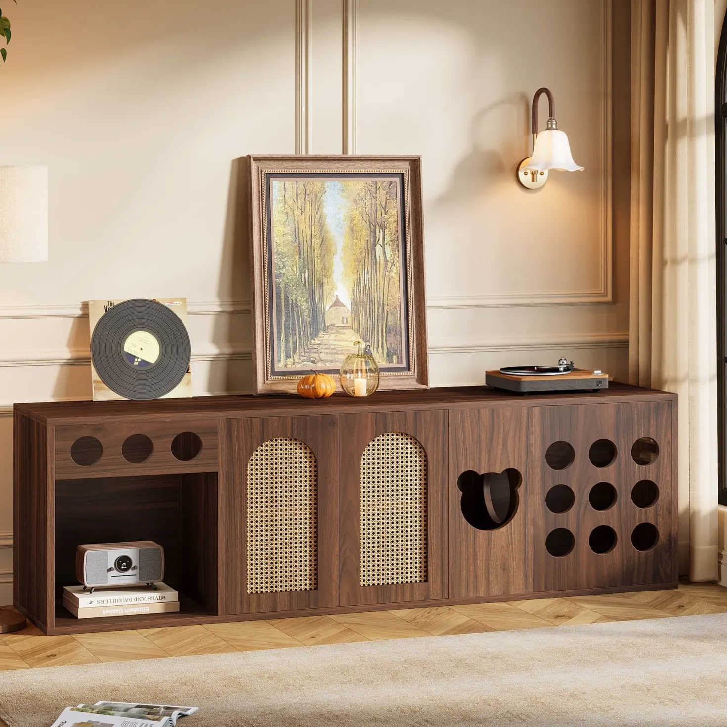 70.9" TV Stand, Extra Large Console Cabinet Entertainment Center