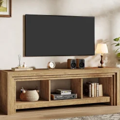 63" TV Stand, Farmhouse Entertainment Center Media Console for TVs Up to 75 Inches