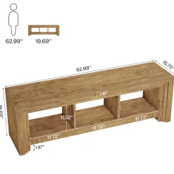 63" TV Stand, Farmhouse Entertainment Center Media Console for TVs Up to 75 Inches