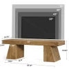 63" TV Stand, Farmhouse Entertainment Center with Geometric Pedestal for 55-75-Inch TVs