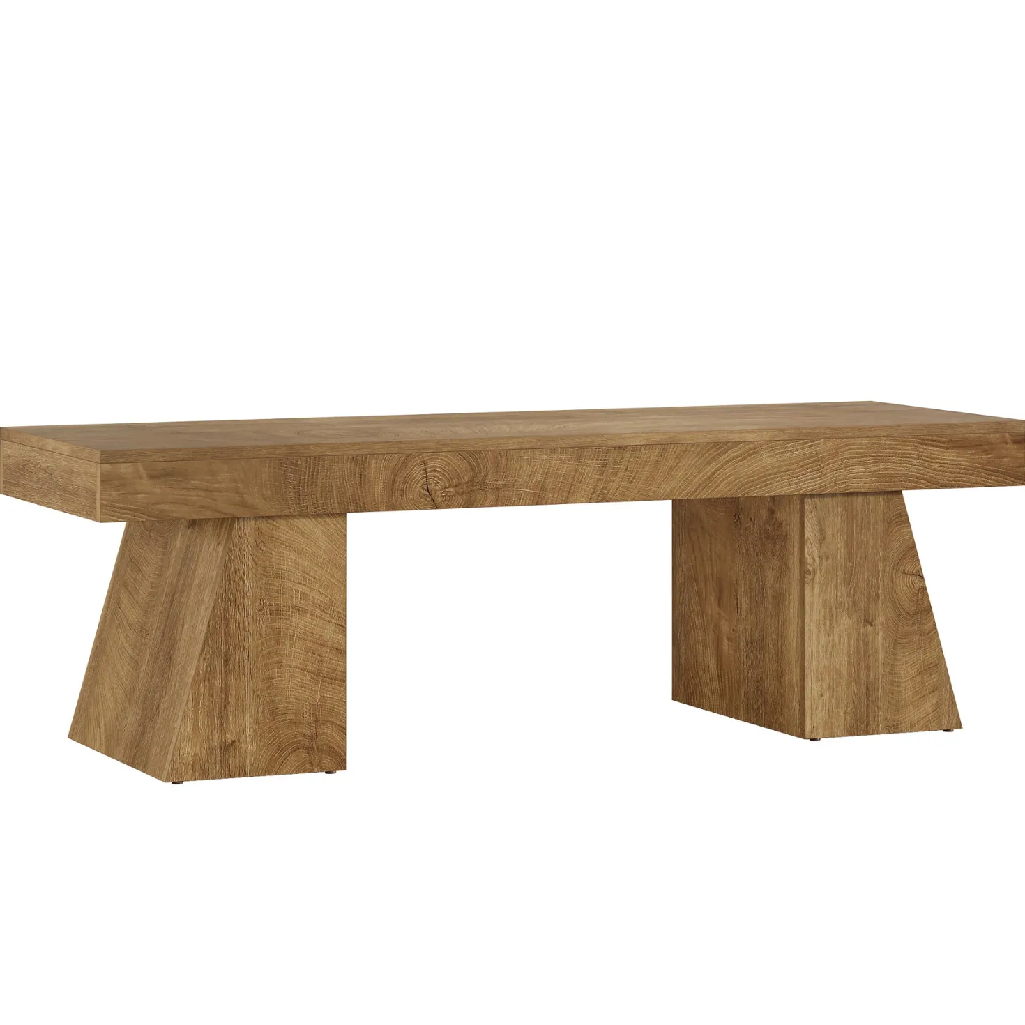 63" TV Stand, Farmhouse Entertainment Center with Geometric Pedestal for 55-75-Inch TVs