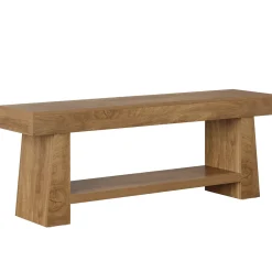63" TV Stand, Farmhouse Entertainment Center with 2-Tier Shelf for 55"-75" TVs