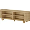70" TV Stand, Farmhouse Media Console with Shelves and Sliding Doors