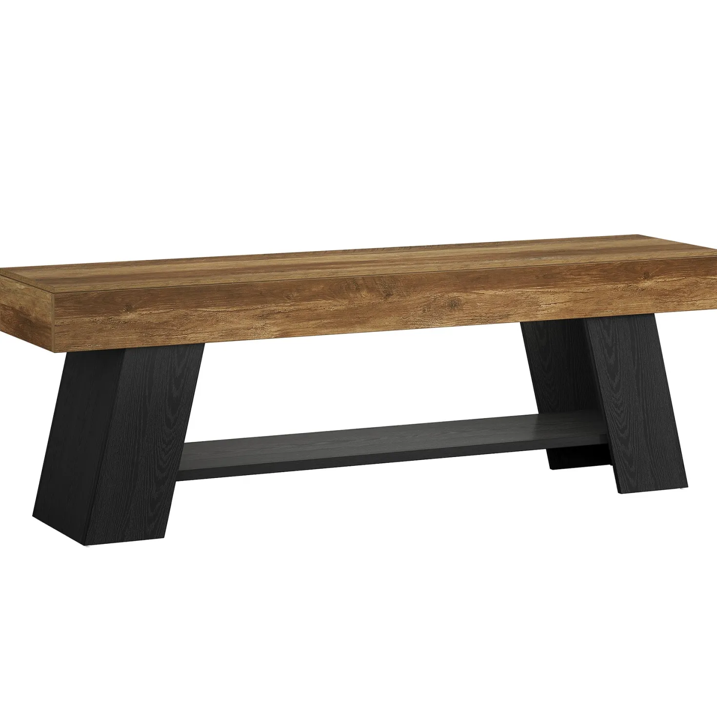63" TV Stand for 55/65/70 Inch TVs, Industrial Media Console with Open Storage Shelf