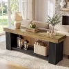 71" TV Stand for 70/75/80" TVs, Farmhouse Entertainment Center with Open Shelf