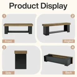 71" TV Stand for 70/75/80" TVs, Farmhouse Entertainment Center with Open Shelf