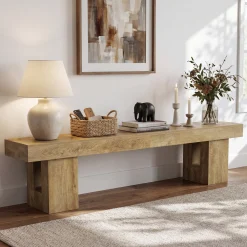 83" TV Stand for 65/75/85" TVs, Modern Rustic Entertainment Center for Living Room