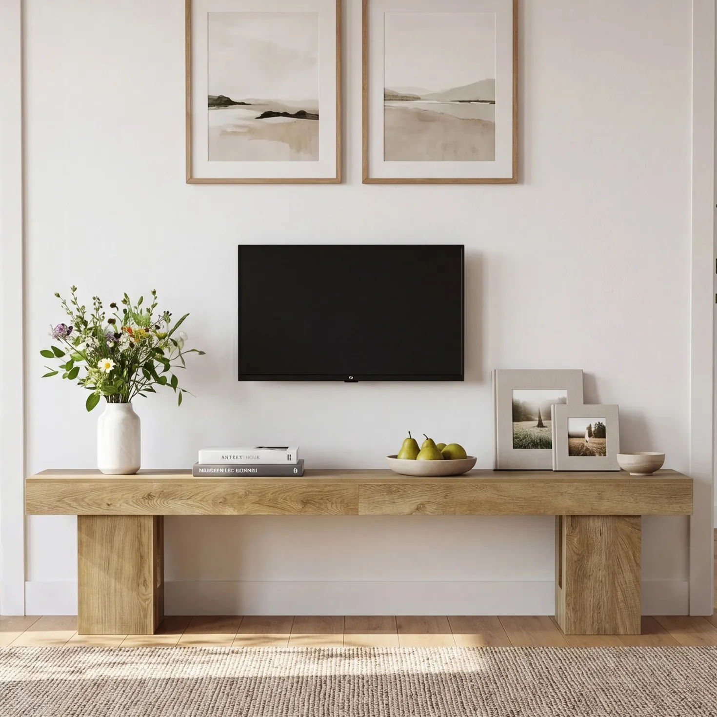 83" TV Stand for 65/75/85" TVs, Modern Rustic Entertainment Center for Living Room