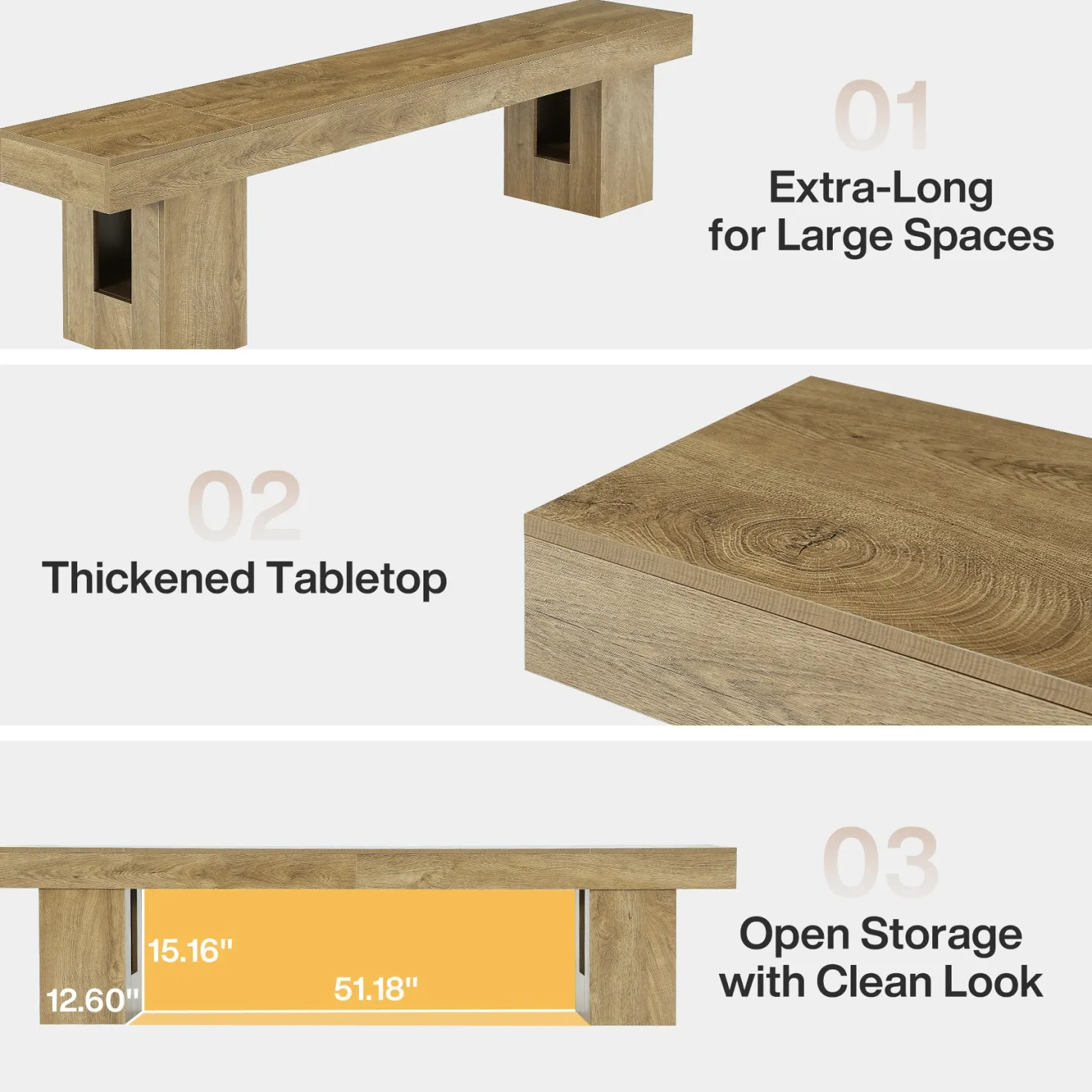 83" TV Stand for 65/75/85" TVs, Modern Rustic Entertainment Center for Living Room