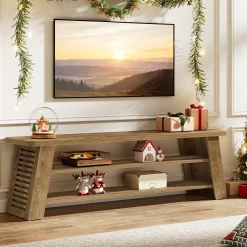 47" TV Stand for 60" TVs, 3-Tier Entertainment Media Center with Storage Shelves