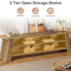 47" TV Stand for 60" TVs, 3-Tier Entertainment Media Center with Storage Shelves