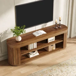 47.2" TV Stand for TVs up to 55", Entertainment Center with 2-Tier Open Storage