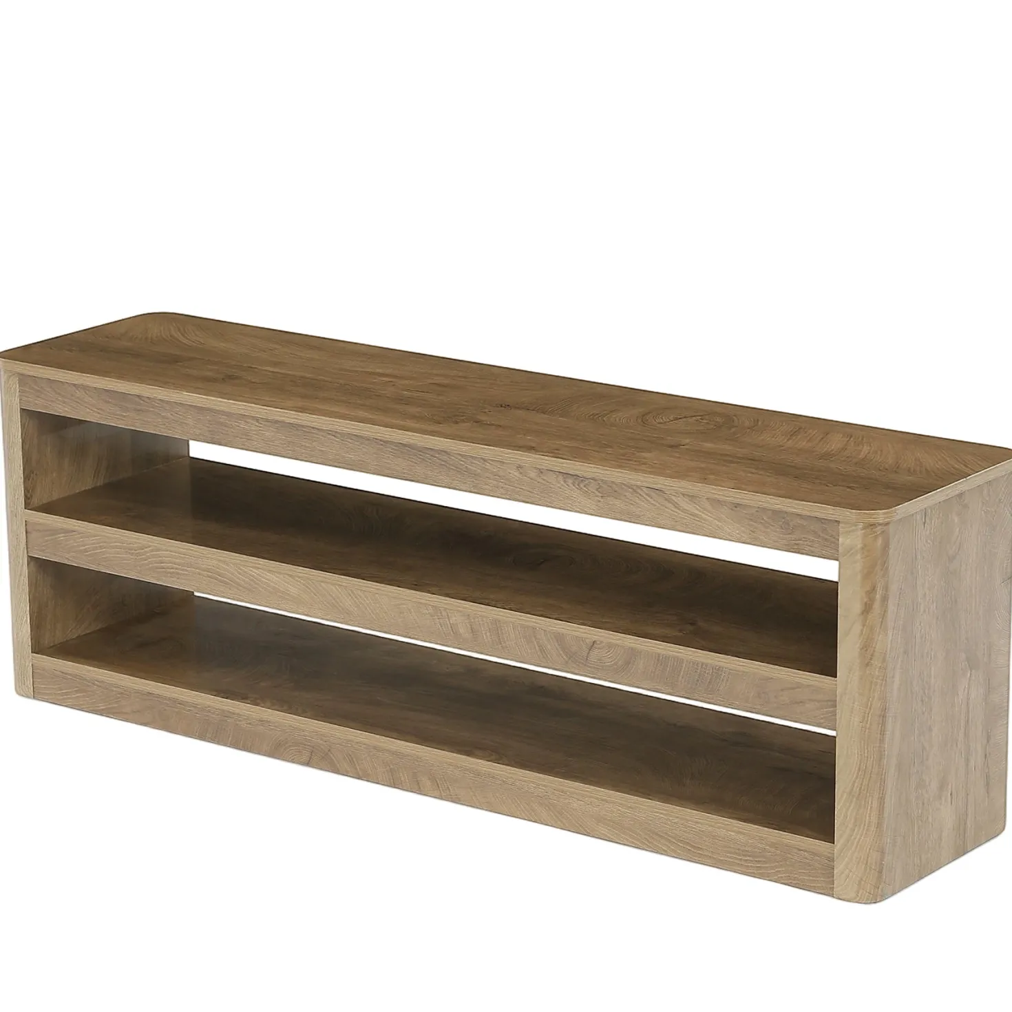 55" TV Stand for TVs up to 70", Farmhouse Entertainment Center with 3 Shelves