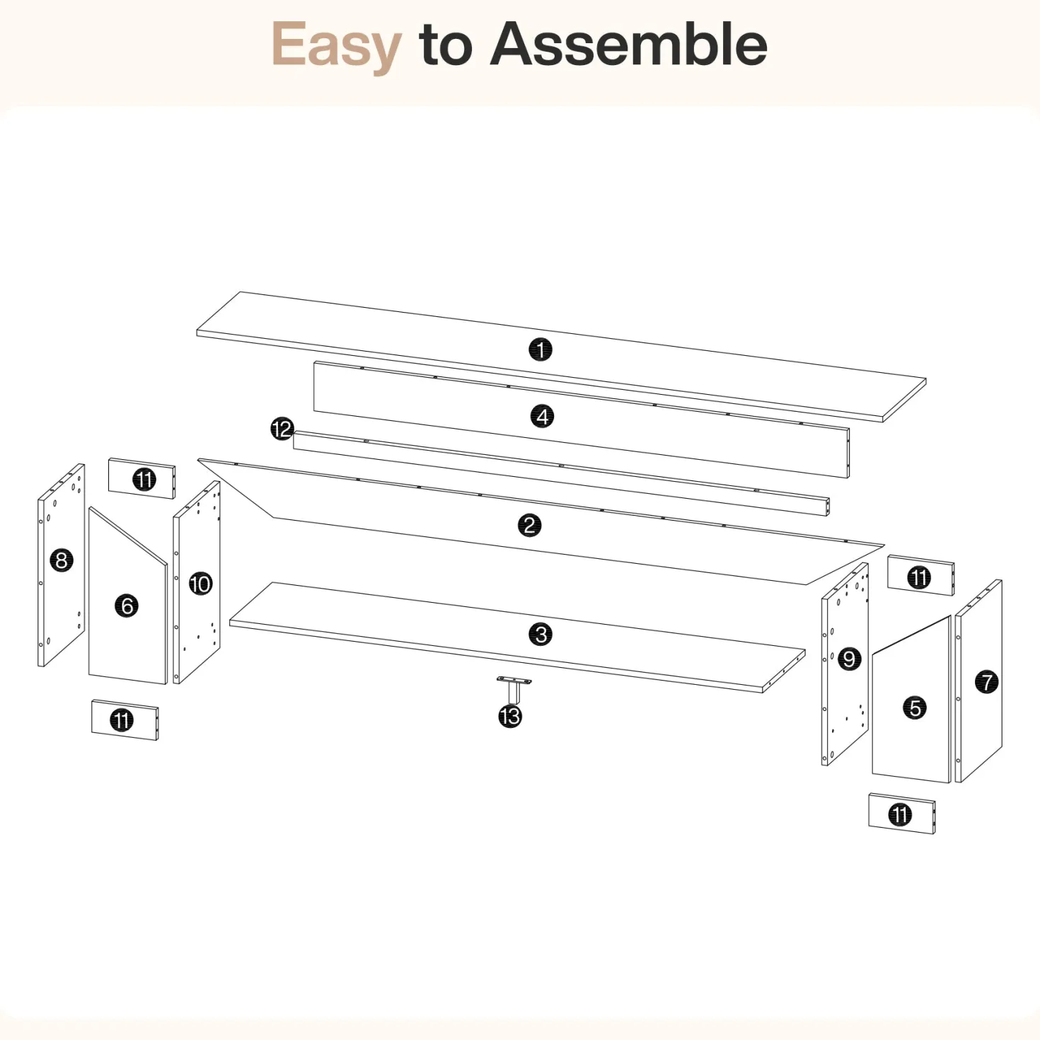 71" TV Stand, Large Entertainment Center with Shelf for TVs up to 80"