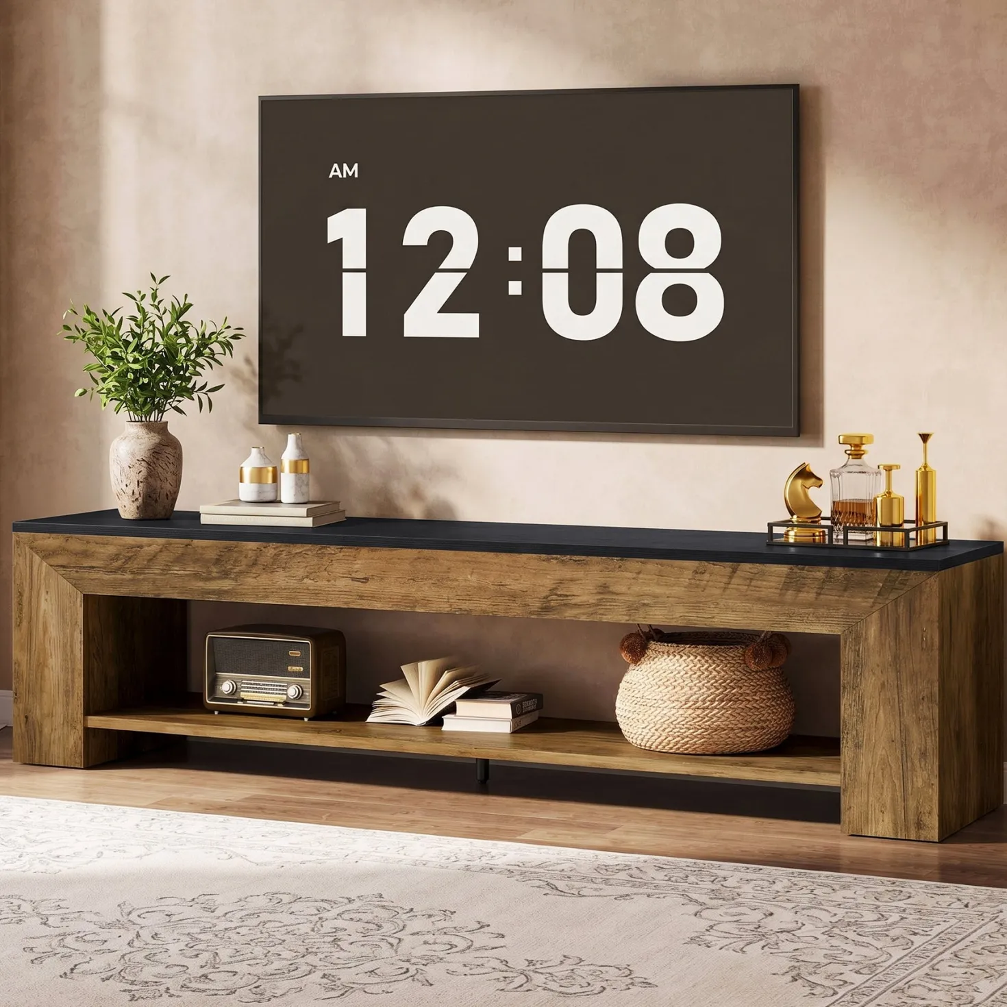 71" TV Stand, Large Entertainment Center with Shelf for TVs up to 80"