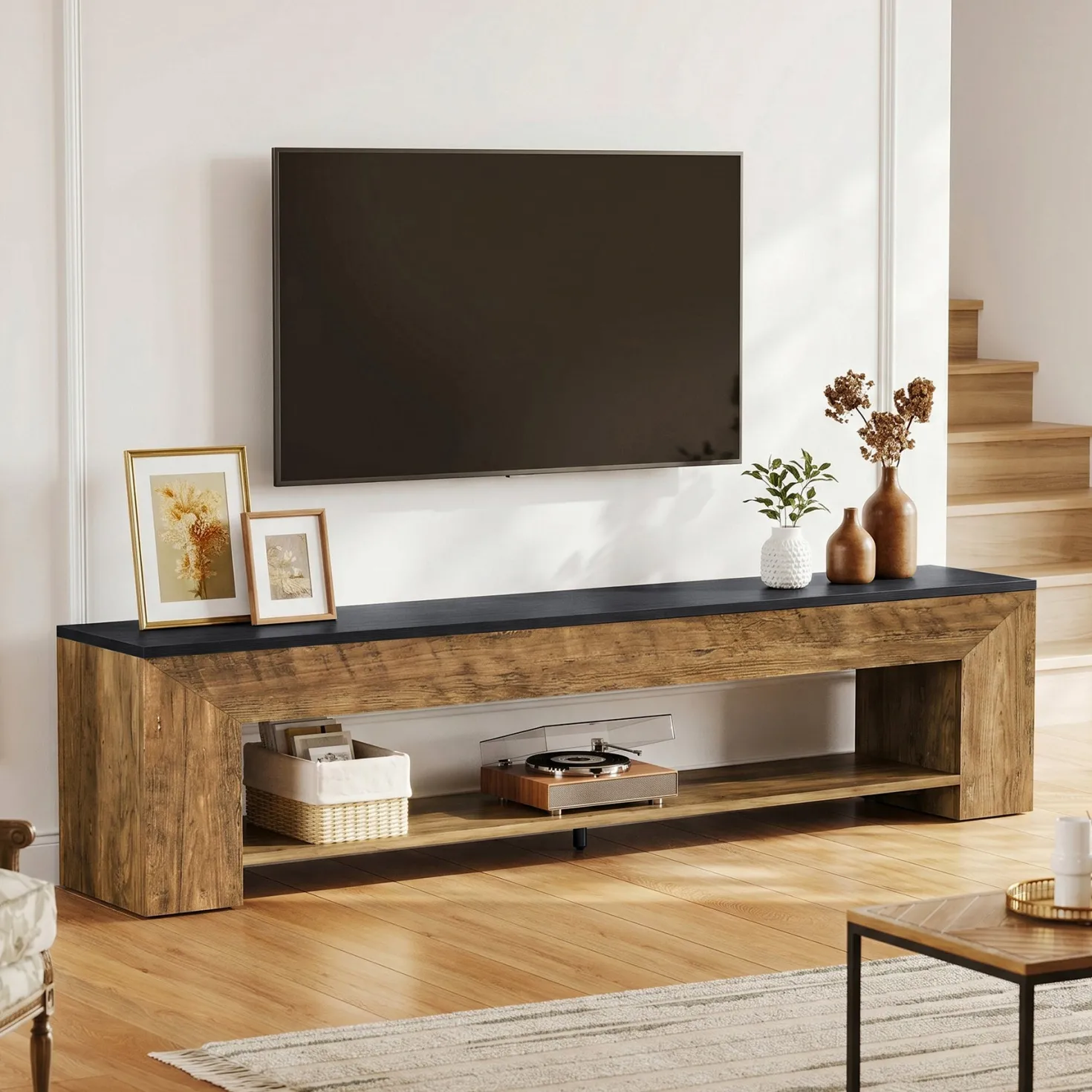 71" TV Stand, Large Entertainment Center with Shelf for TVs up to 80"