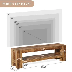 59" TV Stand, Media TV Console Entertainment Center for 55"-75" TVs