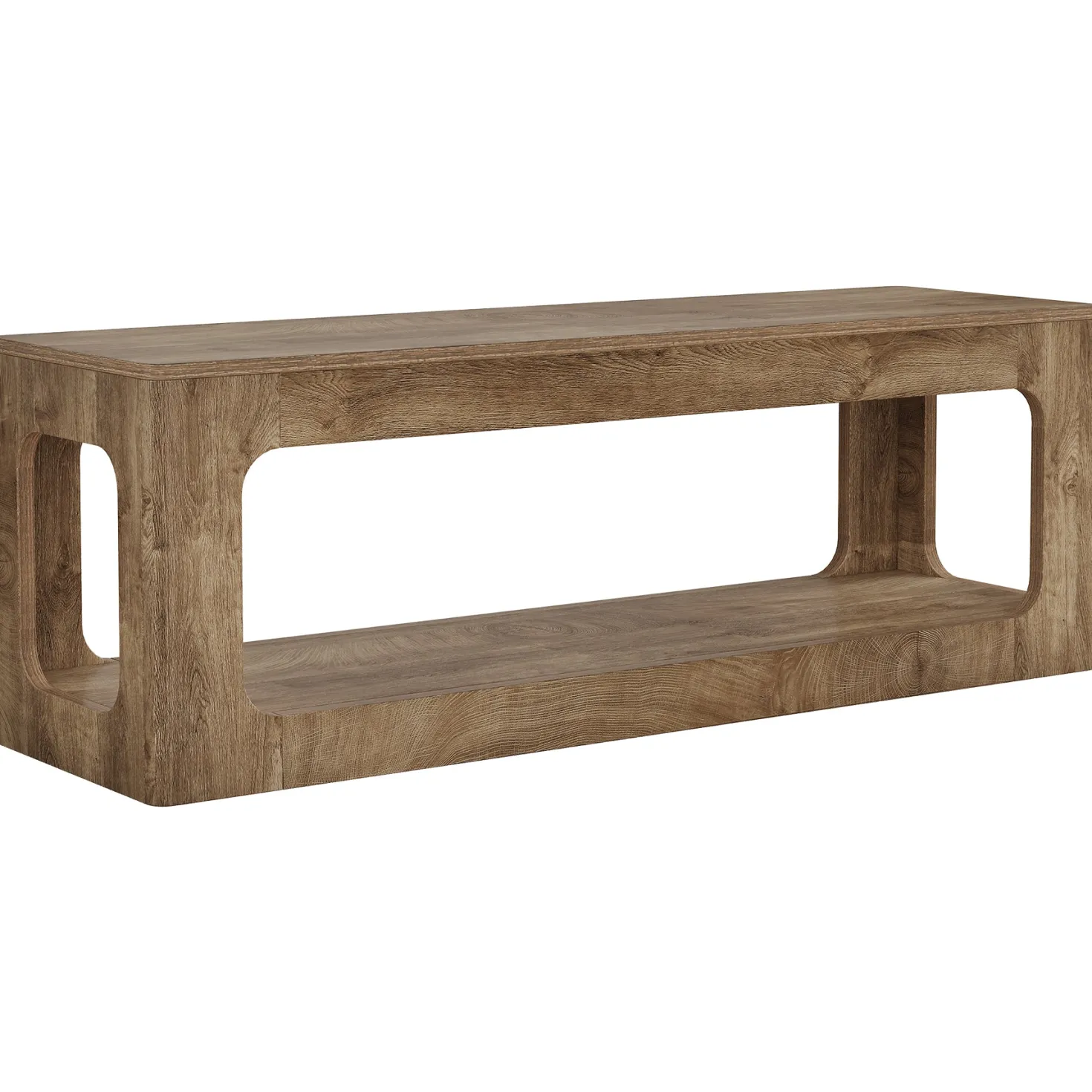 63" TV Stand, 2-Tier Entertainment Center for 55/60/65/75-Inch TVs