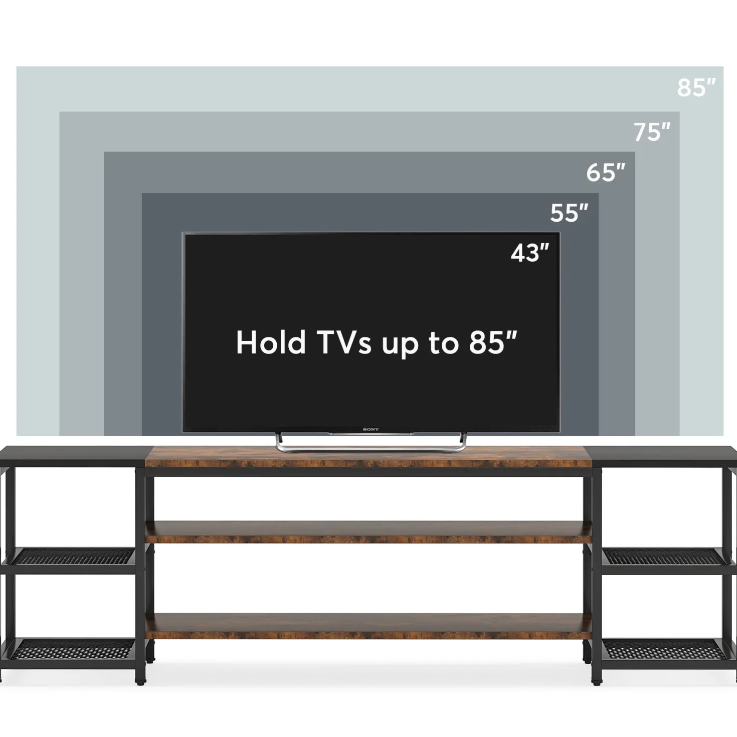 78.7" TV Stand, 3-Tier Media Entertainment Center for TV up to 85"