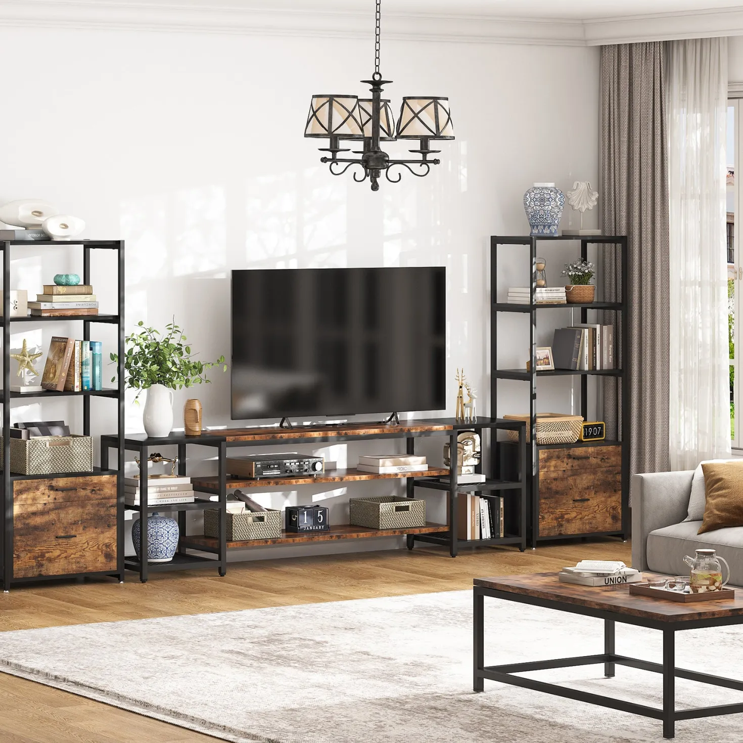 78.7" TV Stand, 3-Tier Media Entertainment Center for TV up to 85"