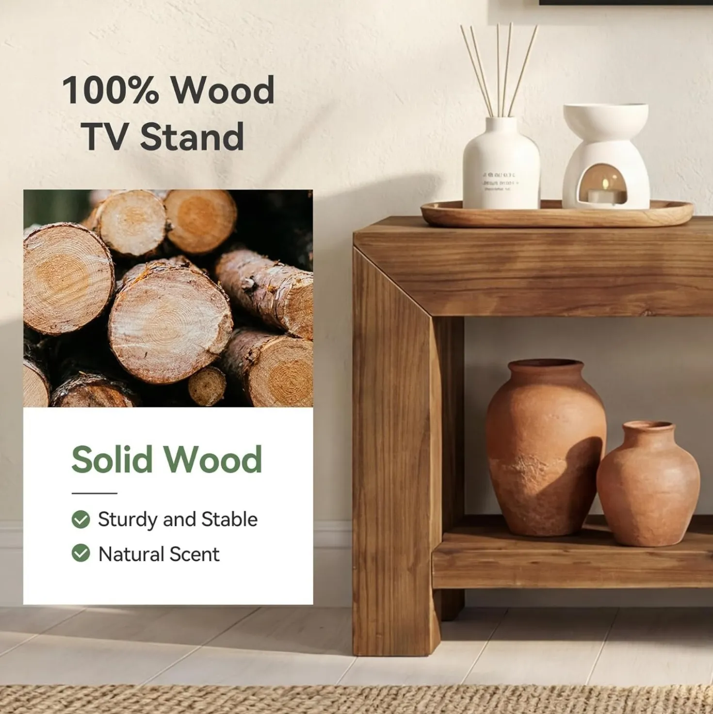 63" TV Stand, TV Console Entertainment Center with 2-Tier Shelves for TVs up to 75"