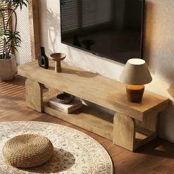 63" TV Stand, TV Media Console with Open Storage Shelf for TVs up to 65"