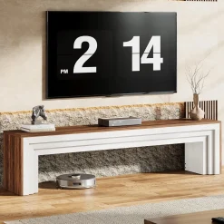 70.9" TV Stand, Wooden Entertainment Center Console for 75-Inch TVs