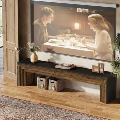70.9" TV Stand, Wooden Entertainment Center Console for 75-Inch TVs