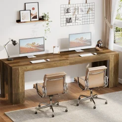 86.6" Two Person Computer Desk, Long Executive Desk with Large Workspace for Home Office