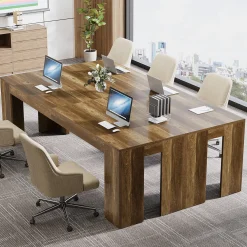 86.6" Two Person Computer Desk, Long Executive Desk with Large Workspace for Home Office
